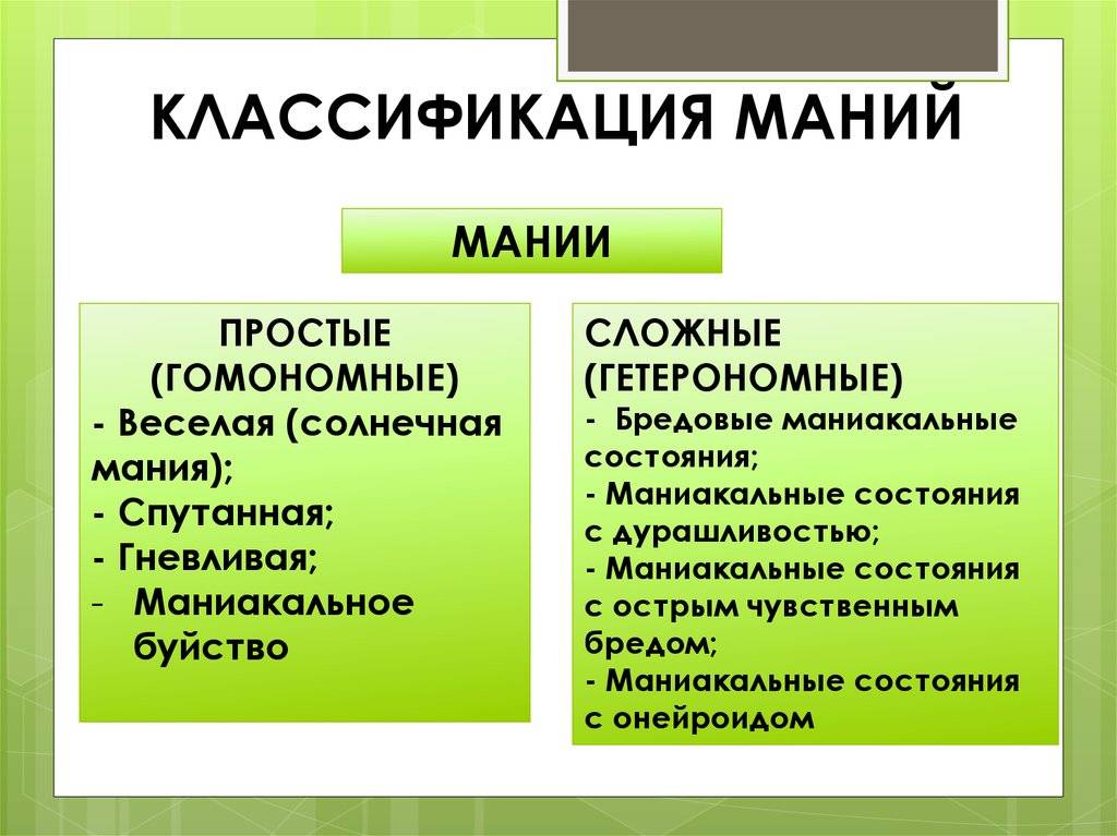 Мание перевод. Мания. Какие бывают мании. Мании это в психологии. Мания классификация.