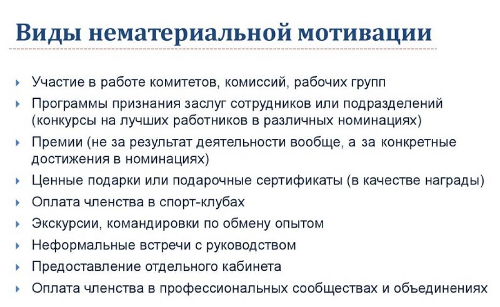 Образец мотивации сотрудников