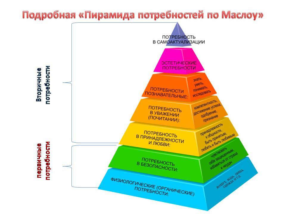 Основные понятия теории потребностей
