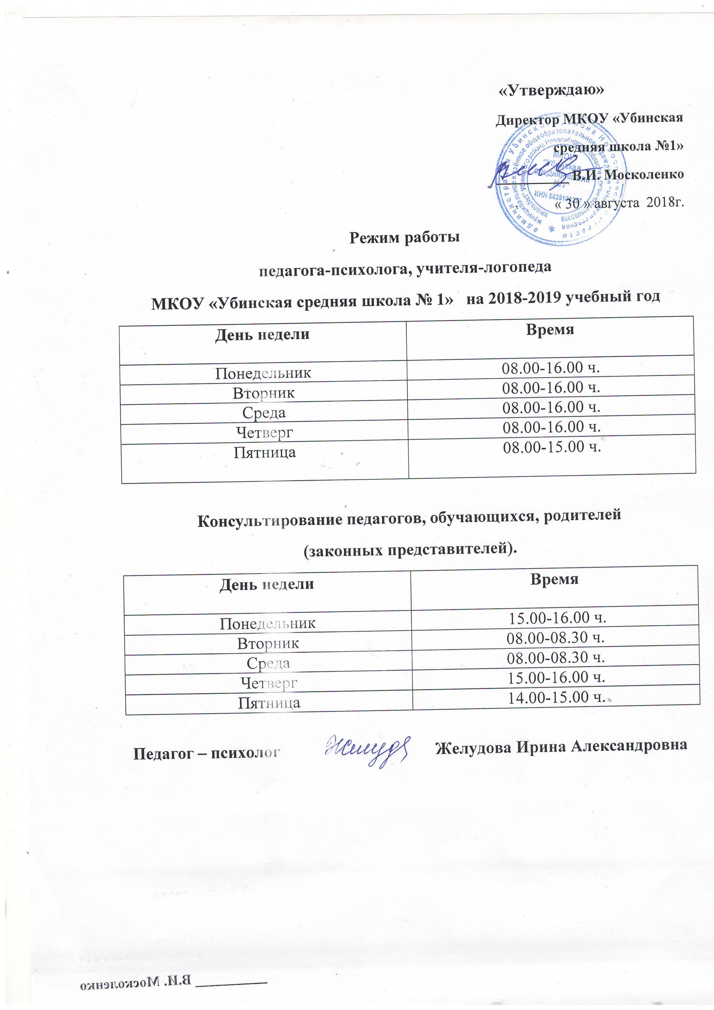Рабочая программа «психология»