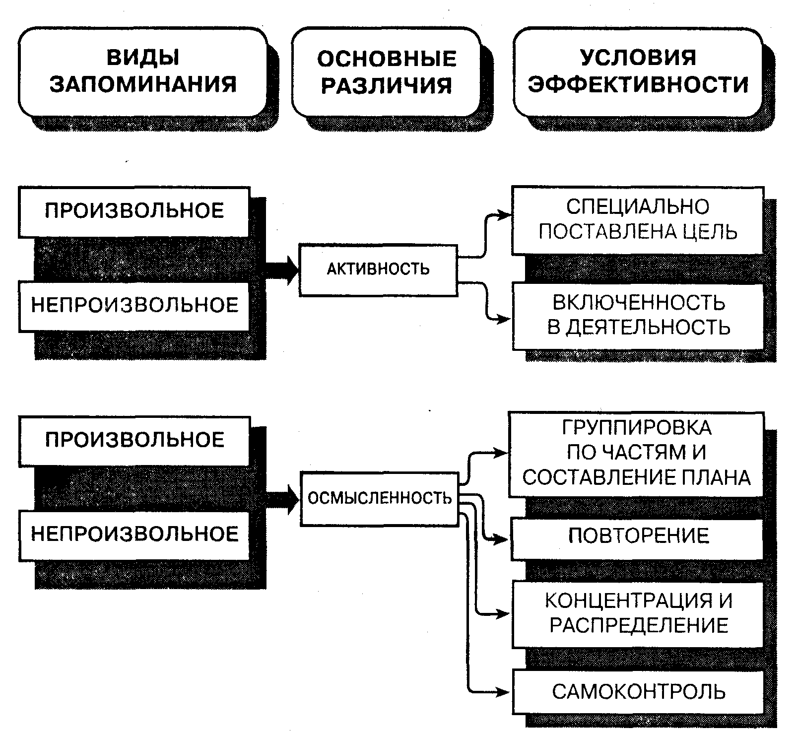 Схема запоминания информации