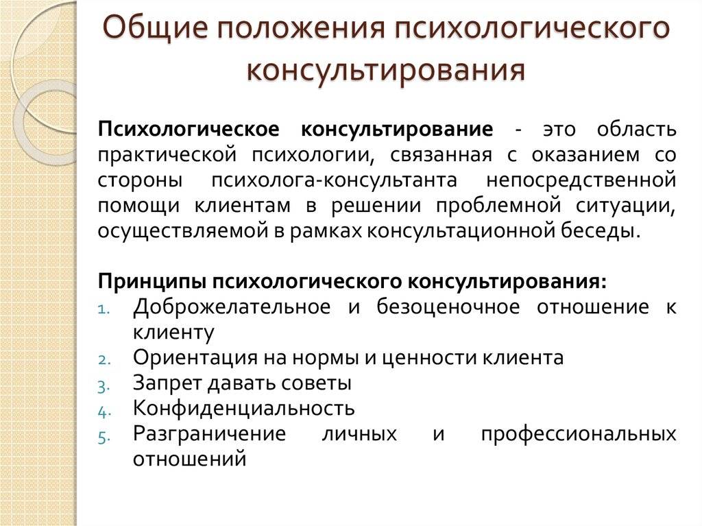 План работы с клиентом в консультативной психологии