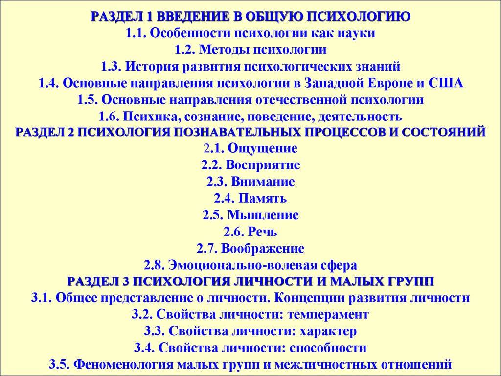 Строение органов чувств
